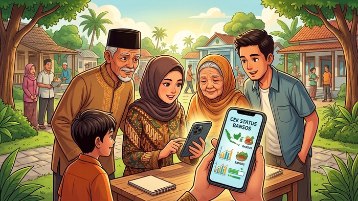 Ilustrasi cek desil bansos 2026.