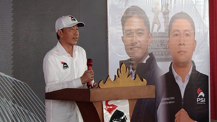 Jokowi saat Rakorda PSI di Mesuji.