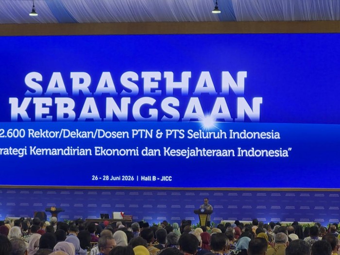 Sarasehan Kebangsaan di JICC, Senayan, Jakarta, Jumat (26/6/2026).