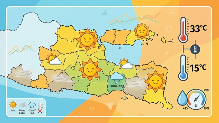 Ilustrasi cuaca Jatim hari ini.