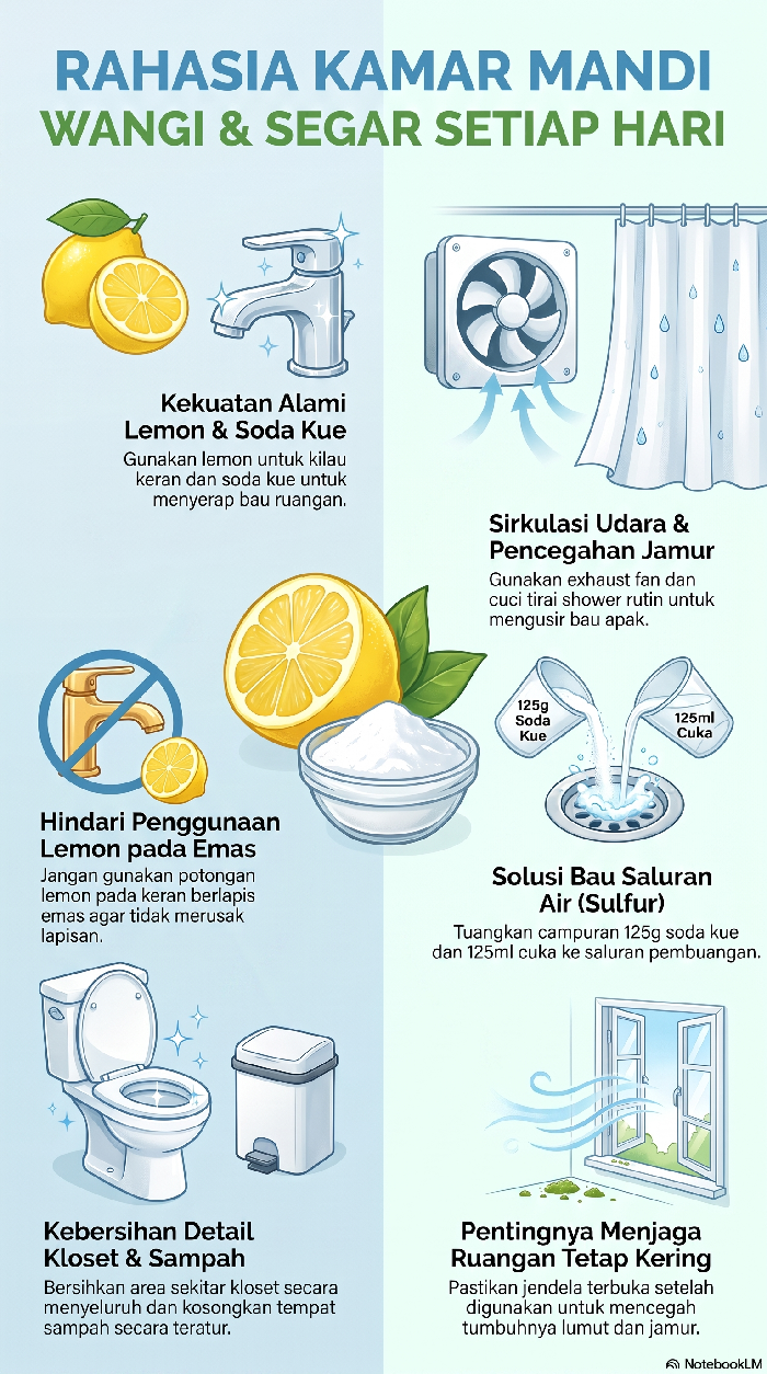Infografis Rahasia Kamar Mandi Wangi dan Segar Setiap Hari