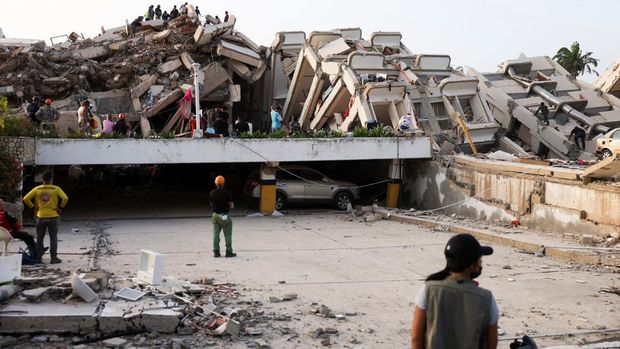 Keruskan akibat gempa bumi di La Guaira, Venezuela, Jumat (26/6/2026). (REUTERS/Leonardo Fernandez Viloria) Keruskan akibat gempa bumi di La Guaira, Venezuela, Jumat (26/6/2026). (REUTERS/Leonardo Fernandez Viloria)