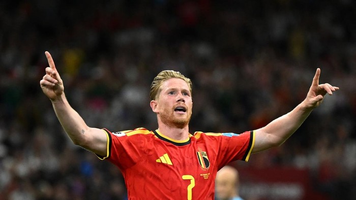 Soccer Football - FIFA World Cup 2026 - Group G - New Zealand v Belgium - BC Place, Vancouver, Canada - June 26, 2026 Belgiums Kevin De Bruyne celebrates scoring their third goal IMAGN IMAGES via Reuters/Anne-Marie Sorvin