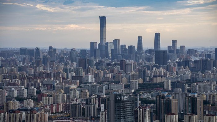 BEIJING, CHINA - JUNE 12, 2023 - The CITIC Tower stands out among the CBD urban buildings in Beijing, China, June 12, 2023 (Photo credit should read CFOTO/Future Publishing via Getty Images)