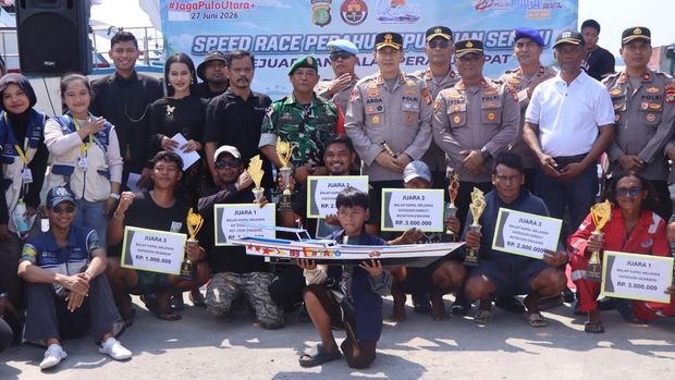 Polres Kepulauan Seribu menggelar Lomba Mancing dan Balap Kapal menyambut Hari Bhayangkara ke-80, Sabtu (26/6/2026).