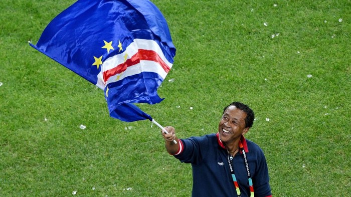 Soccer Football - FIFA World Cup 2026 - Group H - Cape Verde v Saudi Arabia - Houston Stadium, Houston, Texas, U.S. - June 26, 2026 Cape Verde coach Pedro Brito celebrates after the match as Cape Verde qualify for the knockout stages of the World Cup REUTERS/Annegret Hilse     TPX IMAGES OF THE DAY