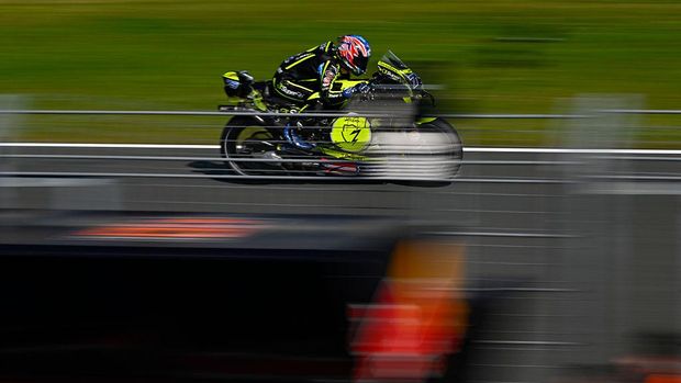ASSEN, NETHERLANDS - JUNE 28: Ai Ogura of Japan riding the Trackhouse MotoGP Aprilia (79) during the MotoGP warm up of Netherlands at TT Circuit Assen on June 28, 2026 in Assen, Netherlands. (Photo by Gold & Goose Photography/Getty Images)