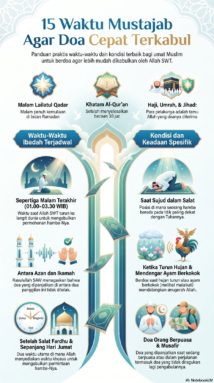 Infografis waktu mustajab berdoa
