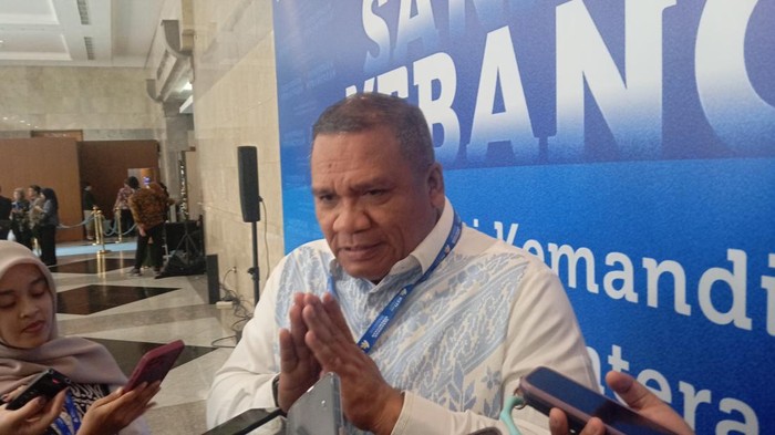 Ketua MRPTNI Eduart Wolok usai Puncak Sarasehan Kebangsaan Konvensi Sains, Teknologi, dan Industri  (KSTI) Indonesia di Hall B Jakarta Convention Center, Jakarta, Minggu (28/6/2026).