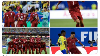 Postingan terbaru Ronaldo, Seguimos juntos yang artinya kami masih bersama sebagai penanda Portugal tetap akan berjuang di babak 32 besar Piala Dunia 2026. Foto: pool