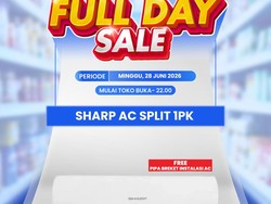 Sejuknya AC Split 1 PK Sharp, Hemat Rp 1,6 Jutaan di Transmart Full Day Sale