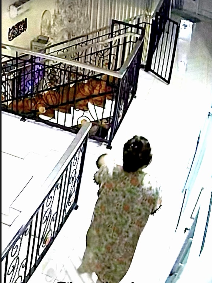 Via Vallen jatuh di tangga saat gendong bayi.