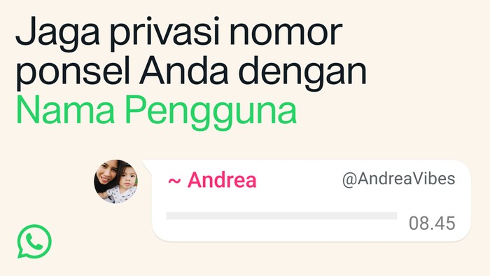 Fitur username WhatsApp