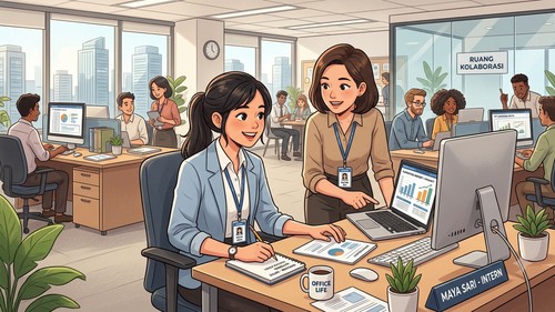 Ilustrasi Peserta Magang.  (Gemini AI)