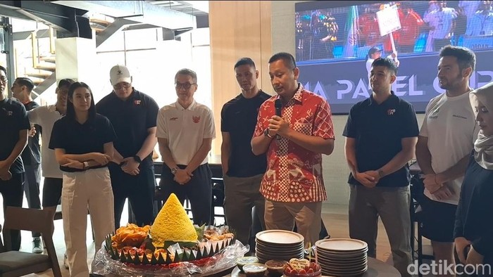 Perkumpulan Besar Padel Indonesia (PBPI) merayakan hari jadi ke-3 di Padeloom, Jakarta Selatan, Senin (29/6/2026). PBPI ingin terus berkembang dan berprestasi.