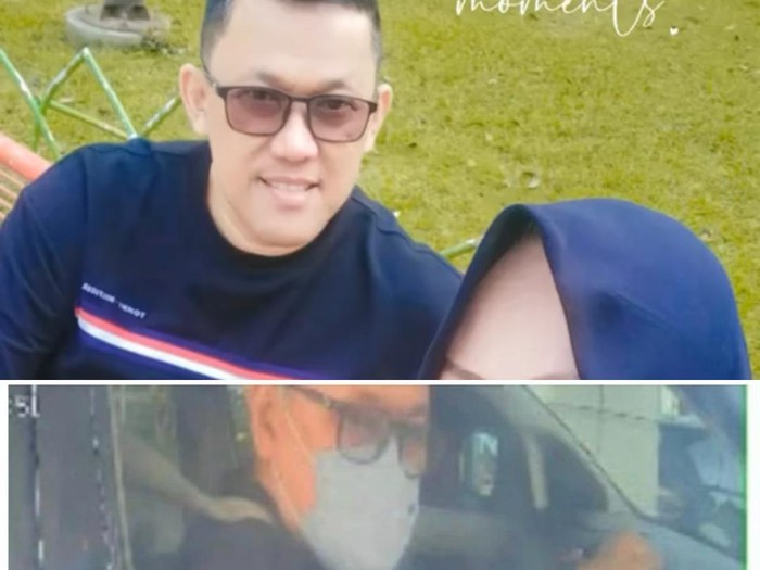 Perbandingan kaus dan kacamata pria terduga pelaku saat bersama korban Ruly dan rekaman CCTV Bandara Juanda