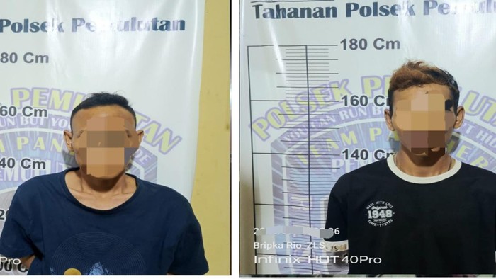 Tampang kedua pelaku penganiayaan di Ogan Ilir saat ditangkap