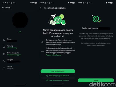 Cara reservasi username WhatsApp