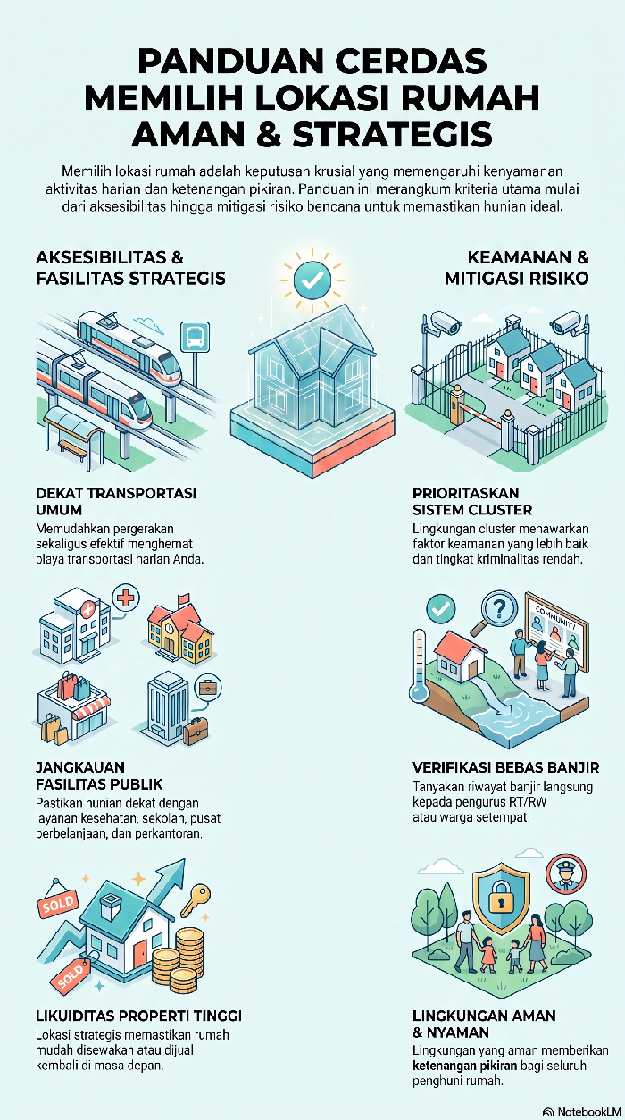 Ciri-ciri lokasi rumah aman dan strategis.