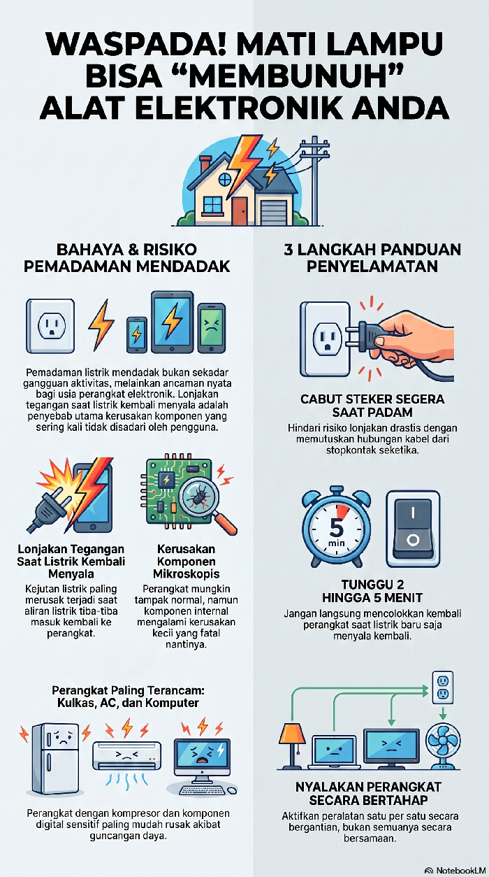 Infografis efek pemadaman listrik mendadak