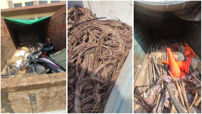 Kabel yang dicuri oleh sindikat di Lampung