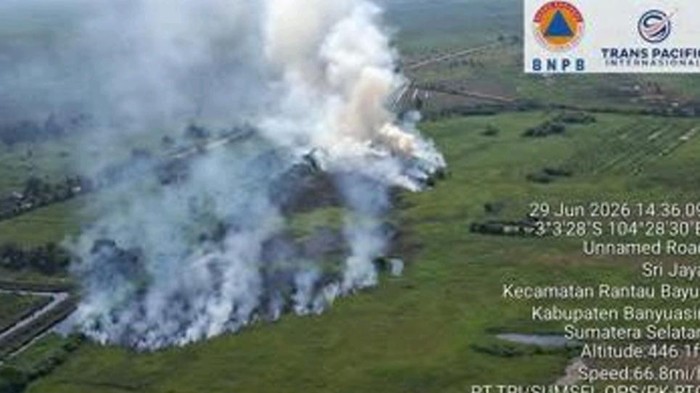 Lahan sekitar 6 hektare di Banyuasin yang terbakar