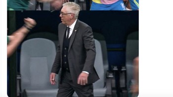 Carlo Ancelotti tetap cool meski Brasil menang dramatis di injury time. Foto: X.com