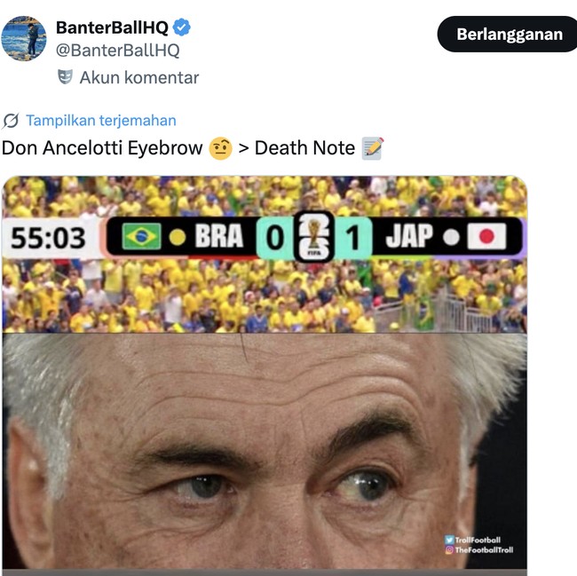 Netizen Puji Kejeniusan Ancelotti yang Bikin Jepang Tumbang