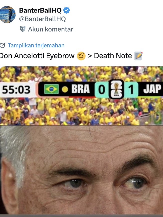 Netizen Puji Kejeniusan Ancelotti yang Bikin Jepang Tumbang
