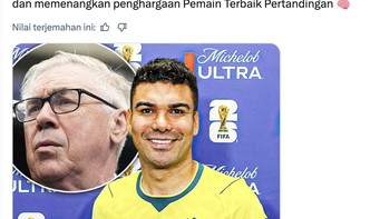 Keputusan Ancelotti tetap mempertahankan Casemiro ternyata sangat jitu di mana sang gelandang mencetak gol penyama kedudukan. Foto: X.com