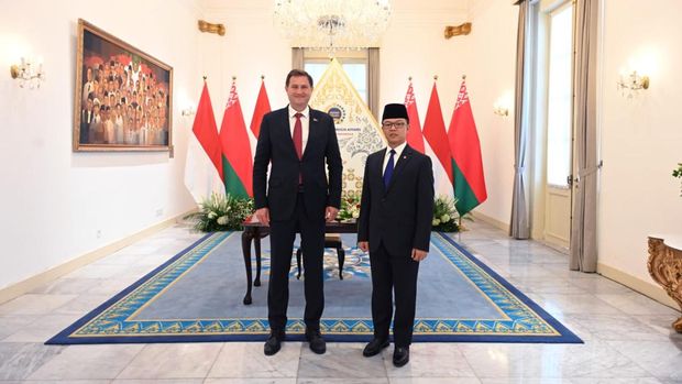 Menlu Belarus (kiri) dan Menlu RI Sugiono (kanan)-(dok. Kemlu)