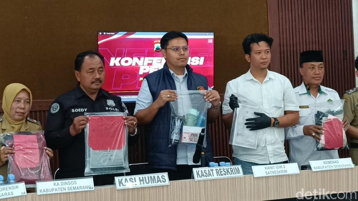Rilis kasus pelatih taekwondo cabuli muridnya di Polres Semarang, Selasa (30/6/2026).