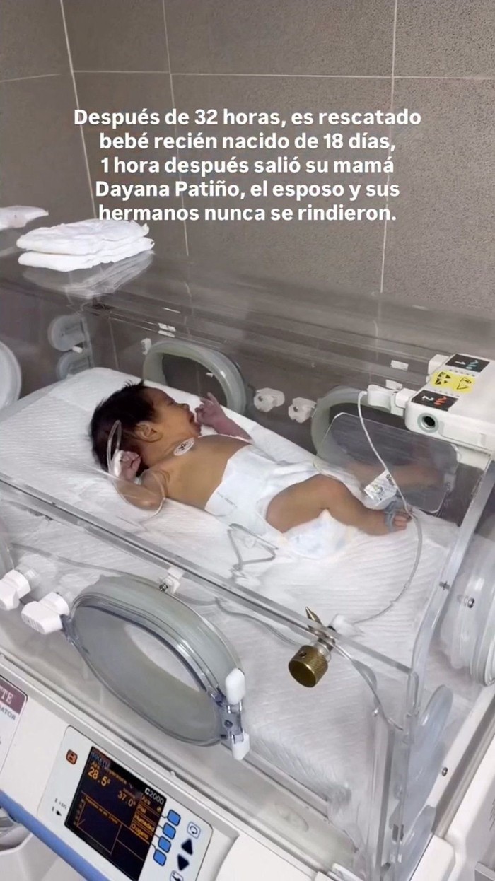 People clean a baby after rescuers pulled the child from the rubble of a collapsed building following deadly earthquakes that struck Venezuela on June 24, in La Guaira, Venezuela, in this screen grab obtained from a social media video released June 26, 2026. Andreina Quintero/via REUTERS  THIS IMAGE HAS BEEN SUPPLIED BY A THIRD PARTY. MANDATORY CREDIT. NO RESALES. NO ARCHIVES. OVERLAY FROM SOURCE.  Verification line: Reuters was not able to verify the location, but multiple sources and media confirmed it as La Guaira, Venezuela. Reuters was not able to verify the date, but no older version of the video was found online before June 26, and the date matches reports of a rescue in the area.