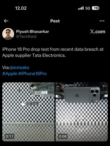 Bocoran iPhone 18 Pro tersebar di medsos Bocoran iPhone 18 Pro di X yang belum dihapus