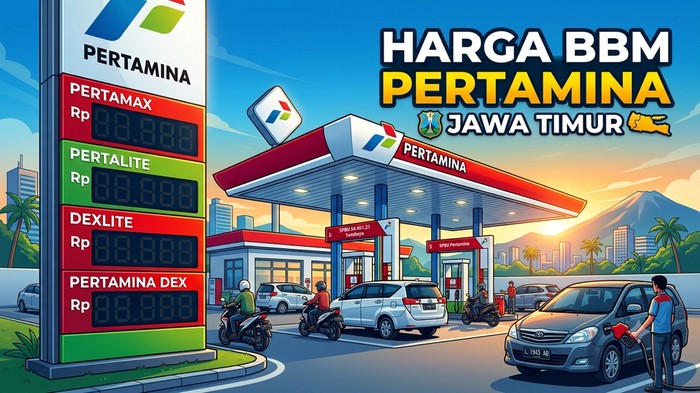 Ilustrasi harga BBM Pertamina terbaru di Jawa Timur.