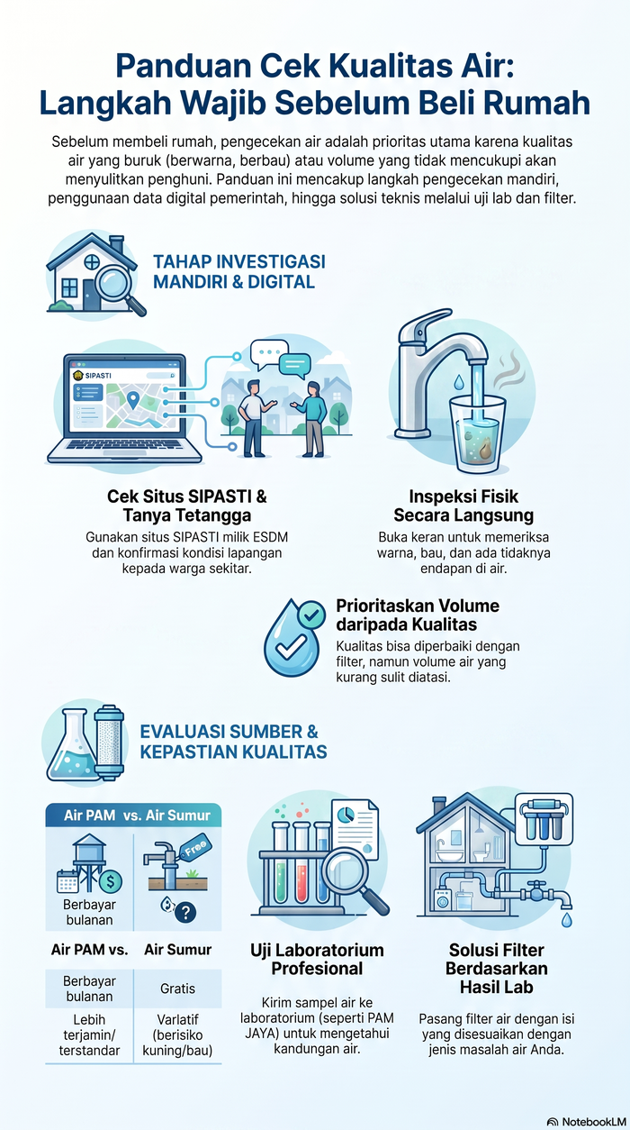 Infografis cek kualitas air di rumah