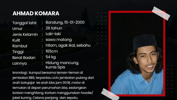 Informasi pencarian orang hilang: Ahmad Komara