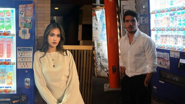 Beberapa foto yang diunggah memperlihatkan Raisa dan chef Mathis berpose dengan latar belakang yang mirip. Foto: Instagram/@mathismolinie