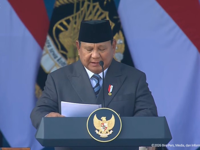 Presiden Prabowo Subianto di Upacara Hari Bhayangkara ke-80, Rabu (1/7/2026)