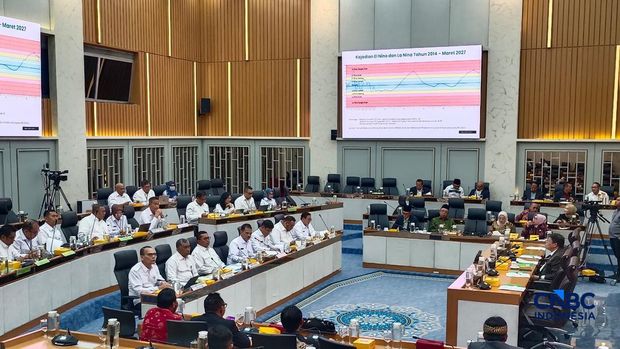 Rapat Dengar Pendapat (RDP) Komisi IV DPR RI bersama Eselon I Kementerian Pertanian (Kementan) di kompleks parlemen, Jakarta, Rabu (1/7/2026). (CNBC Indonesia/Martyasri Rizky)
