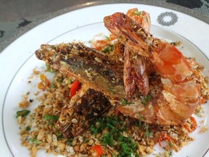 Resep Seafood: Deep Fried King Prawn with Oatmeal & Garlic