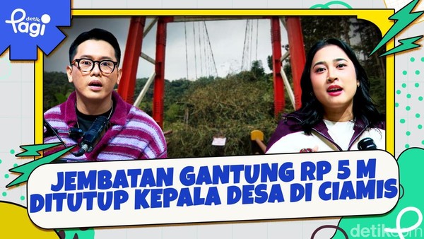 Video: Jembatan Gantung Rp 5 M Ditutup Kepala Desa di Ciamis 