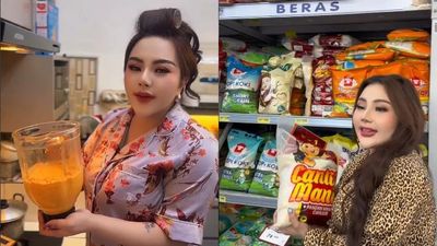 Gaya Kocak Lisa Mariana saat Masak Rendang hingga Belanja Beras