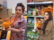 Gaya Kocak Lisa Mariana saat Masak Rendang hingga Belanja Beras