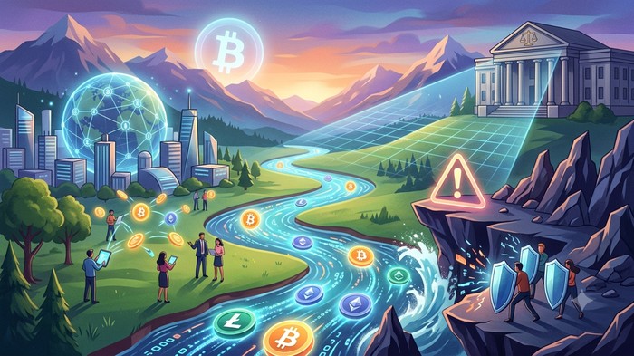 Ilustrasi mata uang kripto.