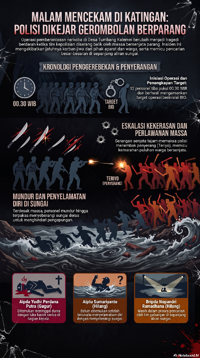 Infografis kronologi penyerangan polisi di Katingan, Kalimantan