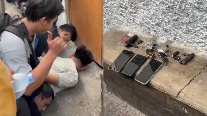 Komplotan maling motor di Pondok Indah, Kebayoran Lama, diringkus Polres Jaksel di Jakbar. Polisi menyita senjata api (senpi) rakitan dari tangan pelaku. (Antara/Polres Jaksel)