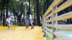 Libur Sekolah, Air Mancur Taman Puring Jadi Favorit Anak-anak