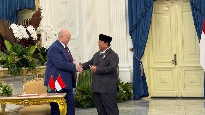 Presiden Prabowo Subianto menerima kunjungan kenegaraan Presiden Belarus Aleksandr Lukashenko di Istana Merdeka, Jakarta, Kamis (2/7/2026).