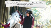 Semoga letih lelah dan sabar menjadikan kami bisa meraih SurgaNYA Allah, paparnya. Foto: dok instagram Shireen Sungkar